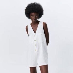 Zara tweed romper size medium